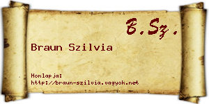 Braun Szilvia névjegykártya